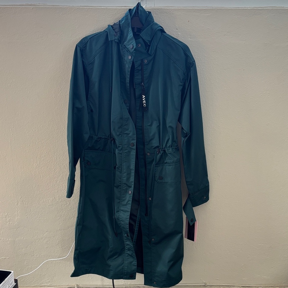 Avec Les Filles Forest Green Raincoat